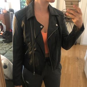 Vegan leather moto jacket
